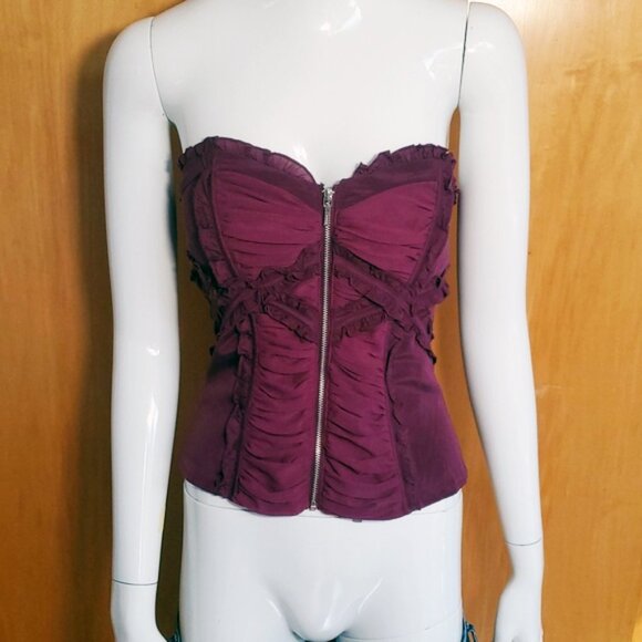 Bebe Rich Purple Corset Top - Picture 1 of 16